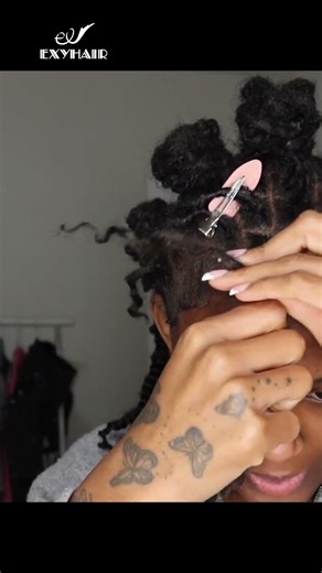 EASY Bantu Knot Loc Style Tutorial #naturalhair #curlyhair #hair #braids #twist #hairstyle #locs