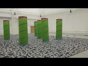 Distributed predictive drone swarms in cluttered environments