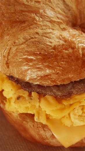 Wake up to freshly cracked scrambled eggs. Try the new Scrambled Egg Loaded Croissant. Only at Tims. | Tim Hortons