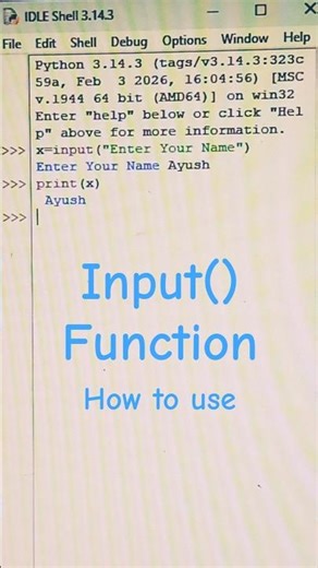 input function in Python programming | #python #programming #inputdata