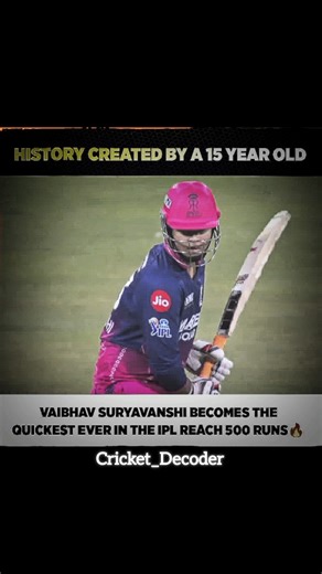 Youngest 500 Runs In IPL By Suryavanshi 😳🥶
