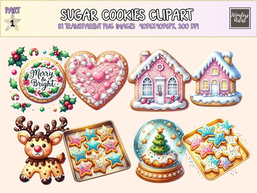 Sugar Cookies Clipart - Etsy Canada