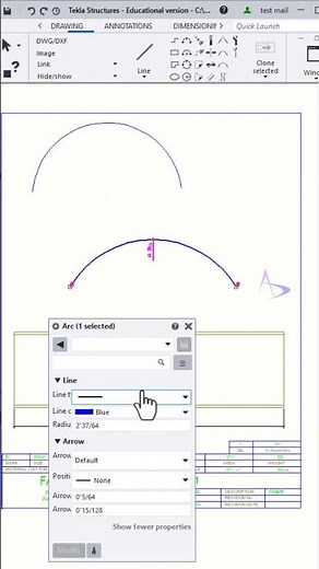 Draw an arc by three points in Drawings - Tekla Structures / #tekla #structuredrawings