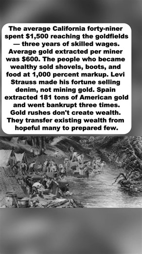 Why GOLD Rushes Made EVERYONE Poor — Except 1 TYPE Of Person#GoldRushTruth #history