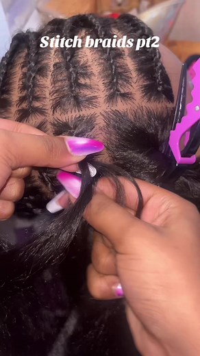 Practicing stitch braids part two should I do a part three yeah ?? #stitchbraidstyles #braidstutorial #mannequinheaddoll #begginerbraider #naturalhairunbrush