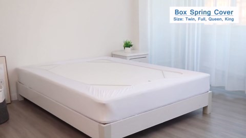 Box Spring Cover King Size Bed Skirts Wrap 4 Side of The Mattress, Stretch & Snug Fit, Ultra Soft, Wrinkle Free, Replacing Bed Skirt for Hotel and Home, White