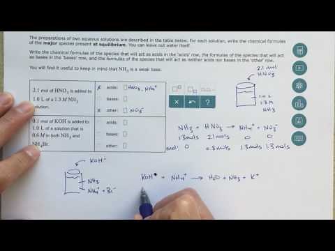 ALEKS - Identifying the Major Species in Weak Acid or Weak Base Equilibria