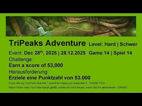 TriPeaks Adventure - Hard #14 | Dec 28th, 2025