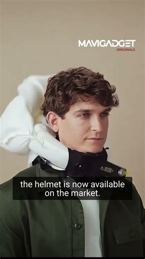 This is inflatable bicycle helmet called⁠ Hövding.⁠ ⁠ It is designed for bicyclists who