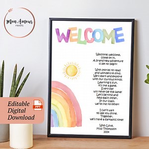 Editable Welcome Class Poem | Back to School Letter | Welcome Letter to Students