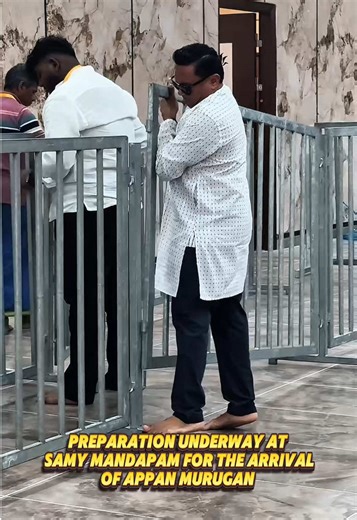 Preparation for Appan Murugan's Arrival at Samy Mandapam