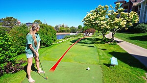 We found an insane mini golf putting course!