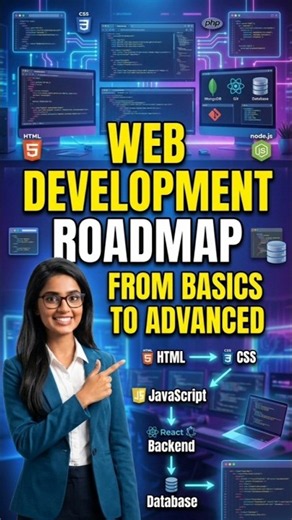 Web Development Roadmap 2026 🚀 | HTML, CSS, JavaScript, React, Node.js & Full Stack #Shorts #coding