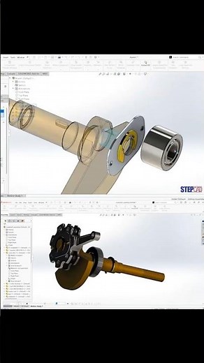⚙️Here’s a timelapse of the Crankshaft assembly in SolidWorks