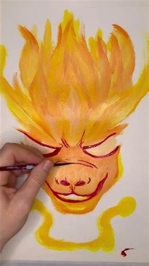 Fire dragon painting made with acrylic inks! #art #acrylicink #artist #painting #drawing