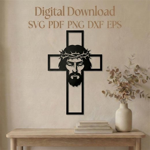 Jesus Crucifix – Laser Cut & Cricut File | Christian Wall Decor | Svg Png Dxf Eps Pdf - Etsy