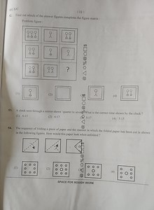 501 E/C(11)Find out which of the answer figures completes the... | Filo