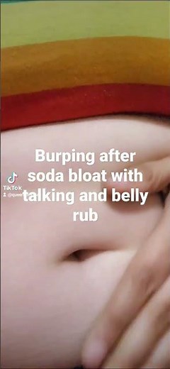 Burping after soda bloat with talking and belly rub