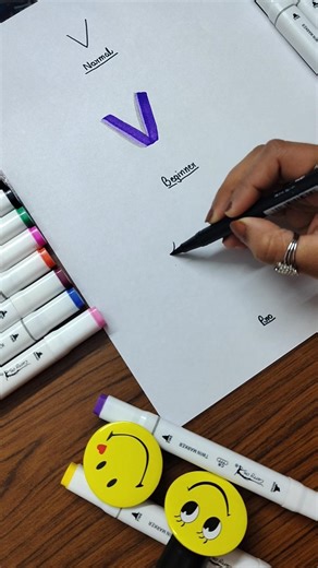 V in different calligraphy styles✍️ Calligraphy for beginner#handwriting #calligraphyalphabet#shorts