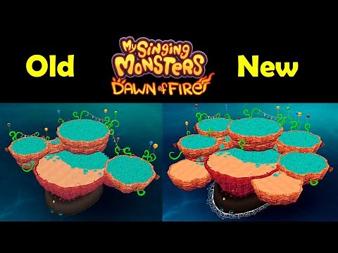 Full Art (old/new) of all the Islands and Backgrounds (My Singing Monsters: Dawn of Fire) 4k
