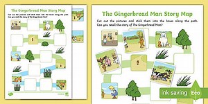 The Gingerbread Man Cut and Stick Story Map Activity