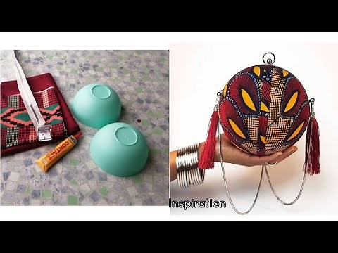 DIY Round Clutch Purse using Plastic bowls and african Print Fabric(ANKARA)