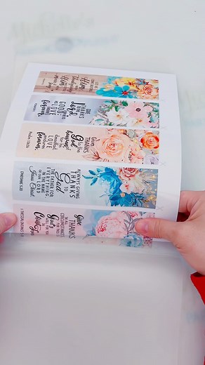 Did you know you can make beautiful clear bookmarks with clear sticker paper and thermal laminate sheets? Super easy! Print your design on the clear sticker paper with your regular inkjet printer, stick it between a thermal laminate sheet and pass it through a laminator. Cut and trim, you can even add tassels! | Michelle's Party Plan-It by Michelle Stewart