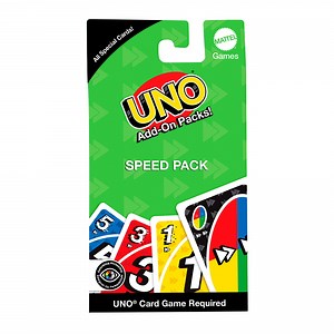 UNO Add-on-Packs Speed Pack Card Game for Kids, Family & Game Nights, Travel, Camping & Parties