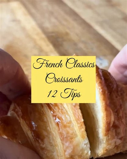 Jacquy Pfeiffer on Instagram: "Just wrapped up my 3-day tutorial on homemade French croissants 🥐, and I hope you all found it helpful! Remember, pastry is all about the details. Here are 12 bonus tips to elevate your croissant game: 1. Acetate sheets are my go-to to make the butter block, but a storage bag works in a pinch. 2. Butter should be high fat (ideally 82%)—firm yet pliable for perfect lamination. 3. Détrempe dough: keep it firm but don’t overmix to avoid rubberiness and shrinkage. 4.