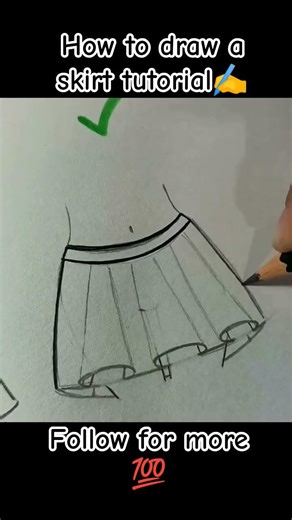 How to draw a skirt 🤯with tutorial ✍️