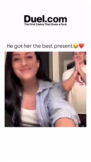 its_smart__boy gagan on Instagram: "This video is a short, humorous clip showing a playful exchange between a man and a woman, likely a couple, centered around a novelty gift. 1. The Setup (The “Present”): The woman closes her eyes and covers them with her hands while the man, standing behind her, announces he has a present for her. He playfully warns her, “I don’t want you to be angry, okay,” and then introduces the topic: “It has to do with your drinking problem.” When the woman asks “What do