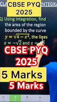 Q) Using integration, find the area of the region bounded by the curve 𝑦=√(4−𝑥^2 ), the lines
