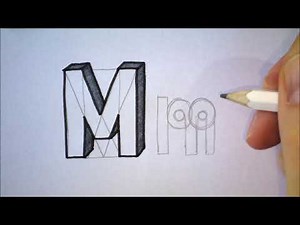 How to draw the letter M in 3D | Hoe teken je de letter M in 3D