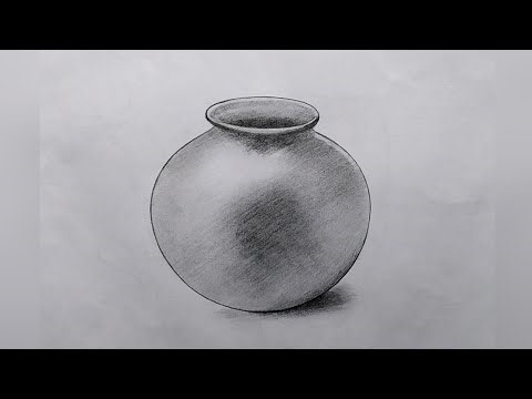 How To Draw A Pot Easy | Pot Drawing And Shading | Matka Drawing 