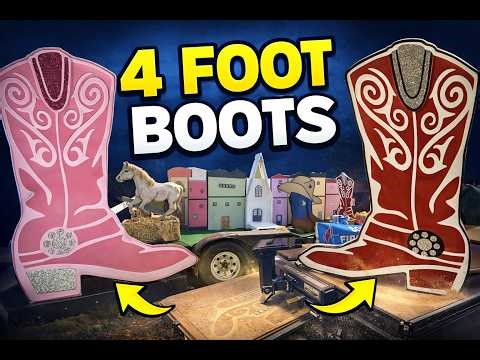 How I Designed and Cut 4 Foot Wood Cowboy Boots with Aspire and CNC