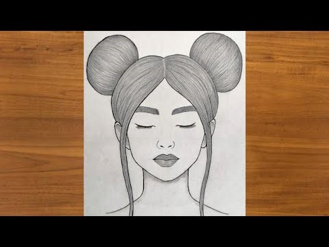 How to draw beautiful cute girl face - easy step by step drawing tutorial / Girl drawing /Pencil