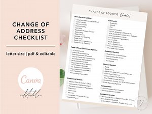 Real Estate Change of Address Checklist, Moving Checklist (PDF & Canva) - Etsy