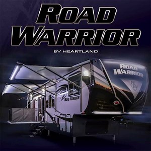 22 reactions · 3 comments | Take a quick tour of the Road Warrior 387. This luxurious toy hauler features a U-shaped kitchen with built-in bar stools, a 13' garage, and ample storage in the bedroom. | Heartland RVs | Facebook