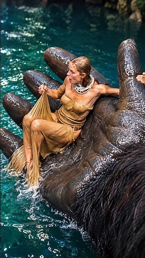 Waterfall scene in King Kong (1976)
