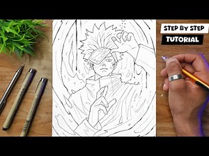 Master Drawing Satoru Gojo’s Epic Domain Expansion In A Very Simple Easy Steps! ‪@AjArts03‬