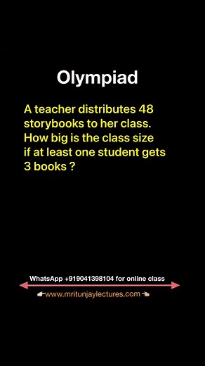 26K views · 21 reactions | Pigeonhole principal based problem #pigeonholes #olympiad #olympiadchallenge #mritunjaylectures #olympiadindia 樂 | Mritunjay Lectures | Facebook