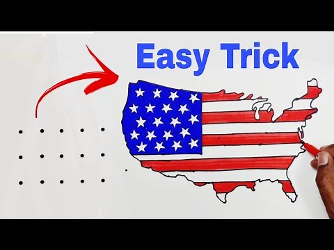 USA Map Drawing Tutorial | Easy Trick to Draw the United States | How to Draw the USA Map Easily