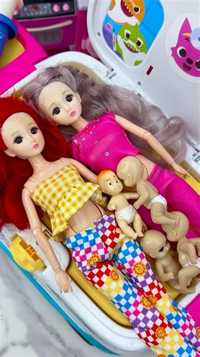 Satisfying With Unboxing Barbie Giving Birth Toys, ASMR Video #shorts