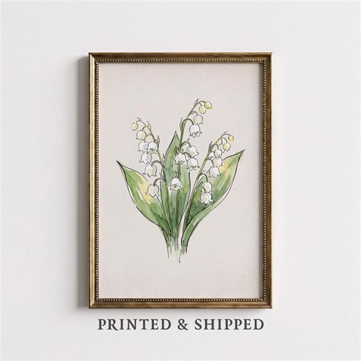 May Birth Flower Botanical Art, Lily of the Valley Watercolour Print, Floral Painting (printed & Shipped) - Etsy
