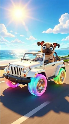 Cloud Cruiser FLOATING Wheels Dog! ☁️ Sky Race! 🤍😱 #shorts #dog