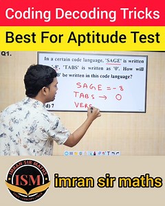 Coding Decoding Tricks | Reasoning Tricks | Maths Tricks | imran sir maths Best For Aptitude Test #math #maths #trending #fbviral #reasoning #competitiveexam #aptitudetest #imransirmaths | Imran Sir Maths