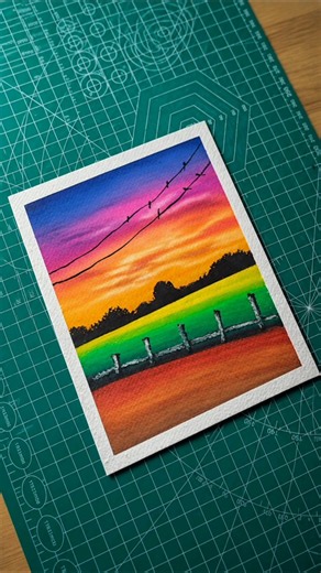 very easy sunset scenery drawing for beginners