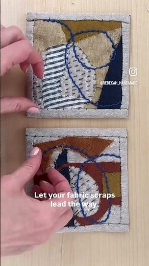Make a Pair of Abstract Mini Quilts | Fabric Scrap & Hand Sewing Tutorial