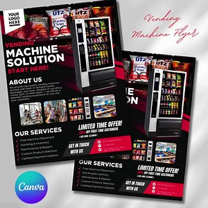 Vending Machine Business Flyer, Printable Vending Services Brochure, Vending Machine Marketing Flyer, Snack Drink Machine Template, Canva - Etsy