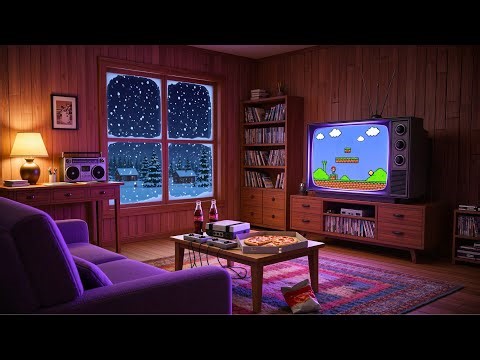 Winter Retro Room 1985 | 🎮 NES Lofi Synthwave Music | 80s Gaming Nostalgia Radio to work & chill to